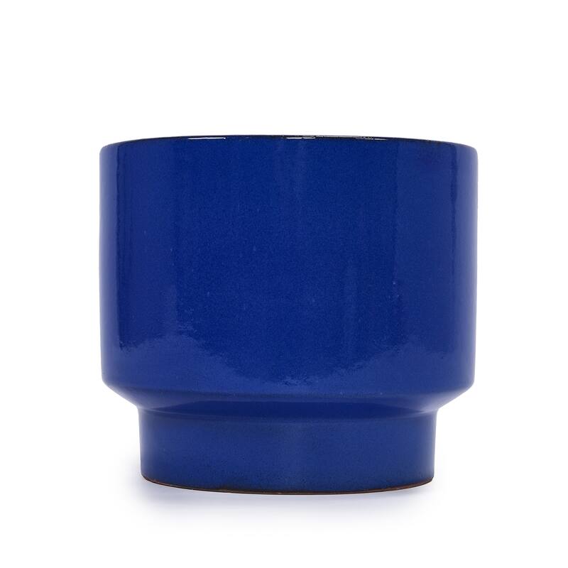 Handmade Indoor/Outdoor Ceramic Planter Set with Earthy Glossy Finish