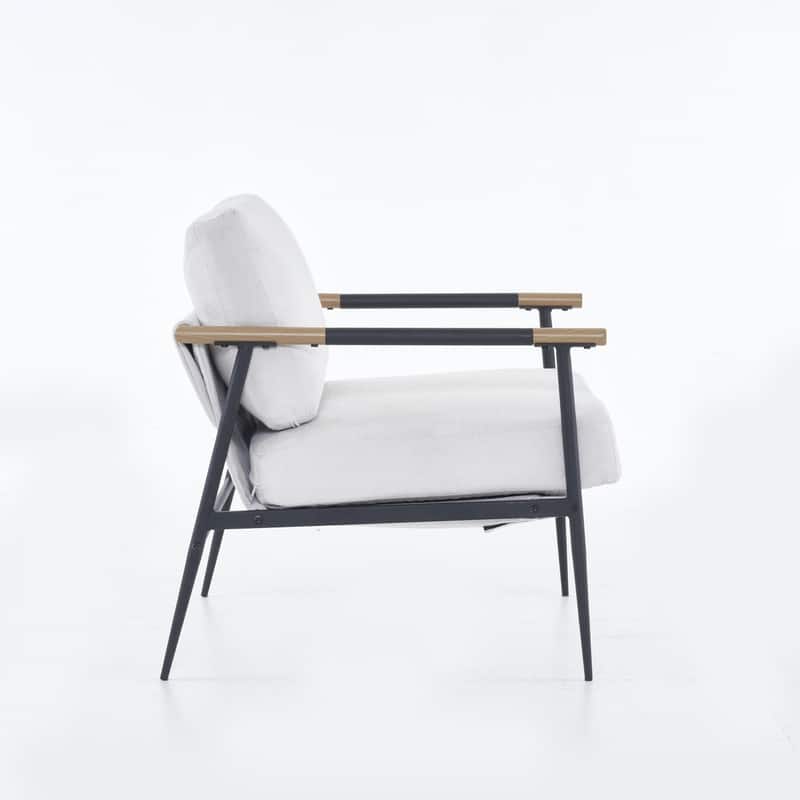 Chenille Fabric Armchair, Retro Leisure Accent Chair with Extra Soft Padded and Cushion