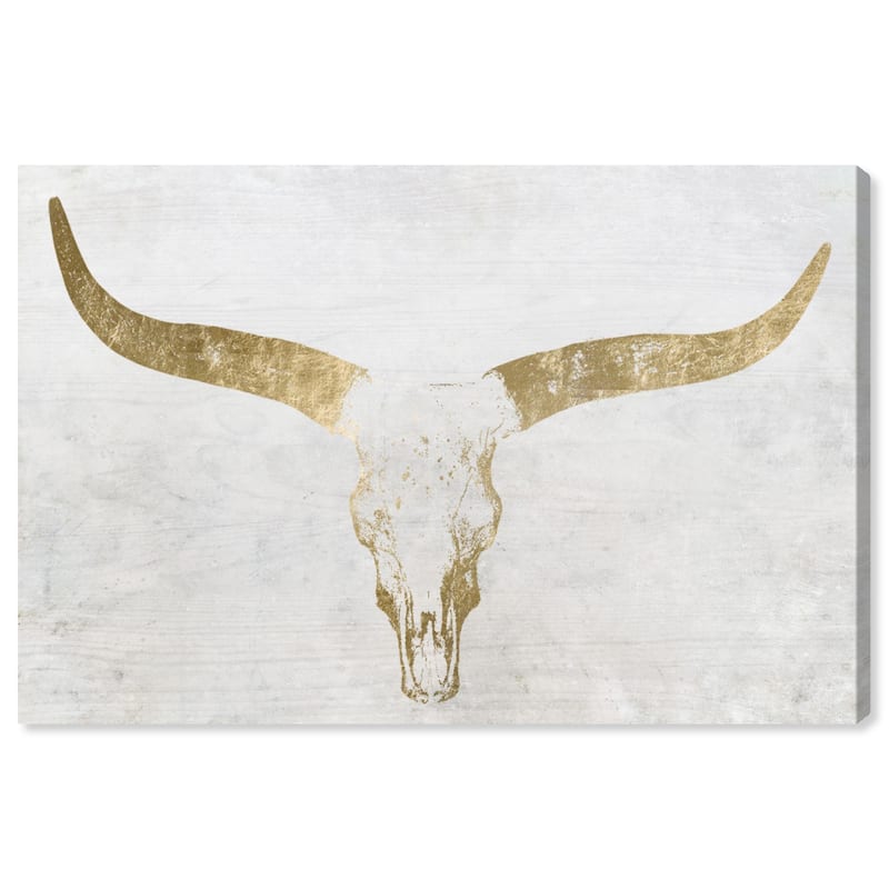 Wynwood Studio 'Evening Desert Skull Sand' Animals Wall Art Canvas Print Farm Animals - Gold, White