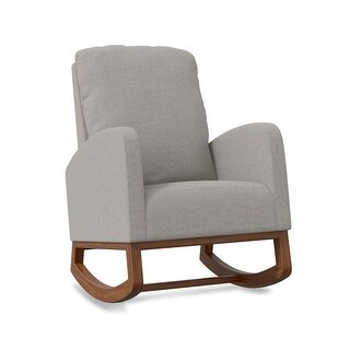 Modern Accent Rocking Chair with Solid Wood Legs - Bed Bath & Beyond ...
