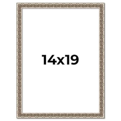 14x19 Frame Silver Real Wood Picture Frame