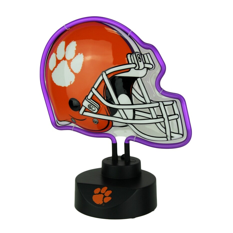 Shop Clemson Tigers Football Helmet Neon Tabletop Statue Accent