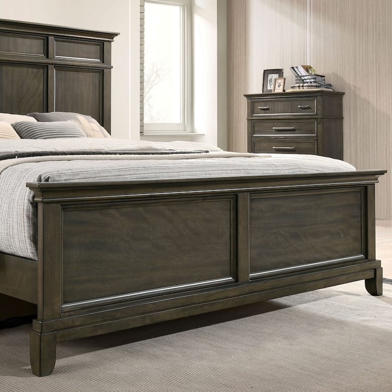 Furniture of America Evva Traditional Grey Wood 6-Piece Panel Bedroom Set