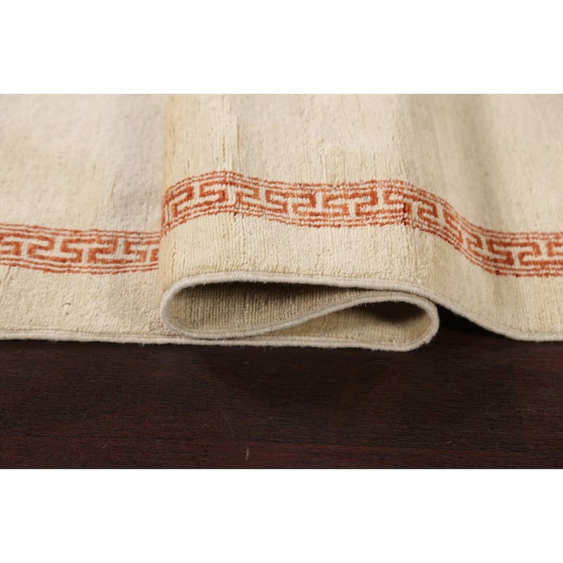 Neutral Gabbeh Kashkoli Wool Runner Rug Hand-knotted Oriental Carpet - 2'8" x 9'11"