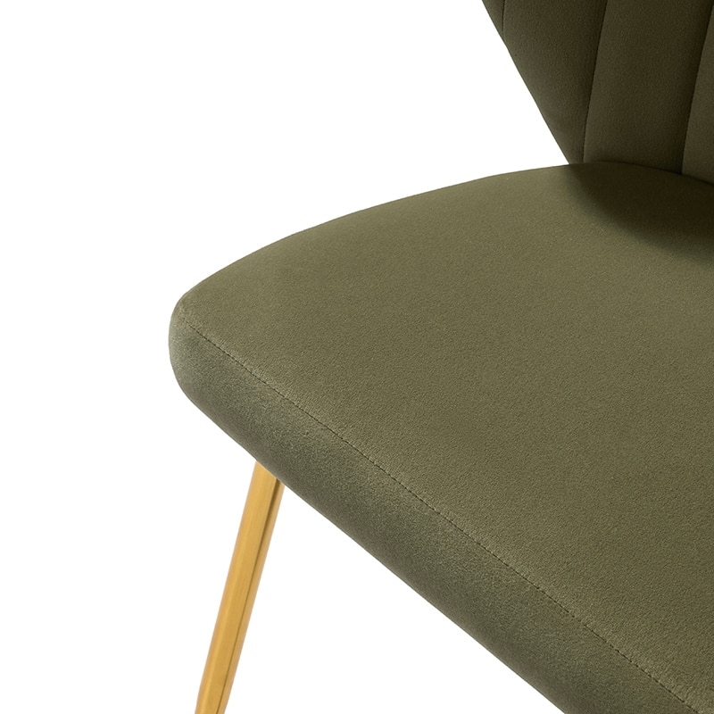 Aruna 20" Modern Velvet Tufted Back Accent Chair with Metal Legs by HULALA HOME