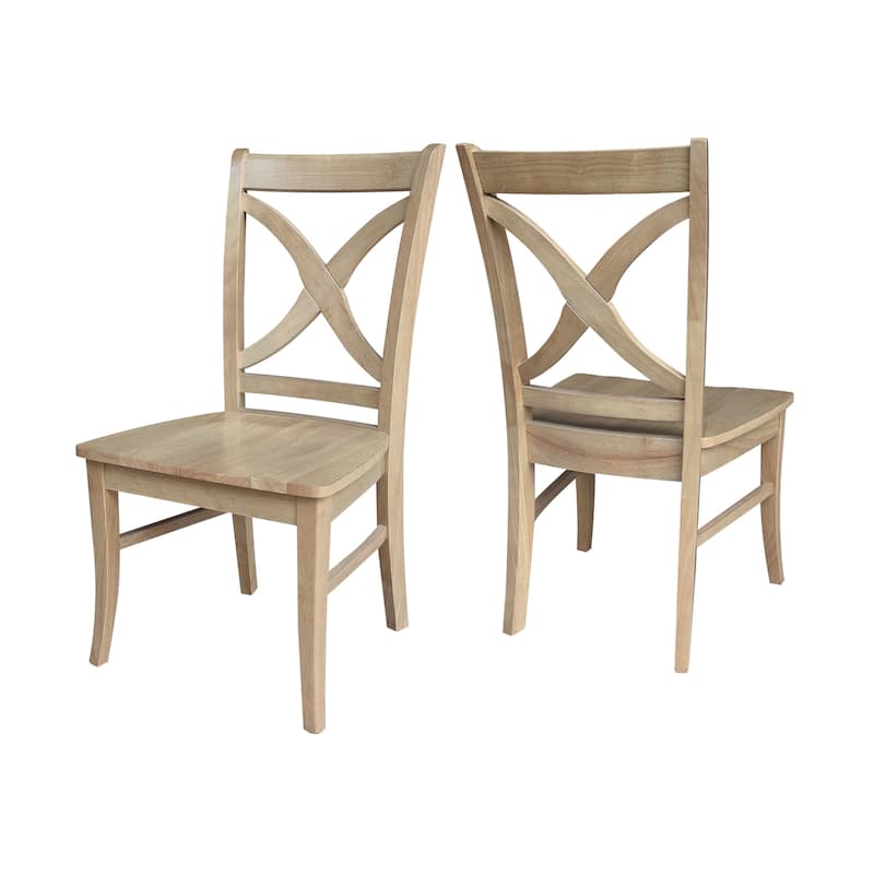 International Concepts Solid Wood Cosmo X-back Dining Chairs, Set of 2