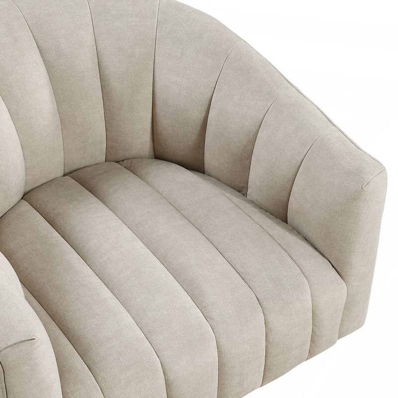 1pc Comfortable Barrel Back Swivel Chair