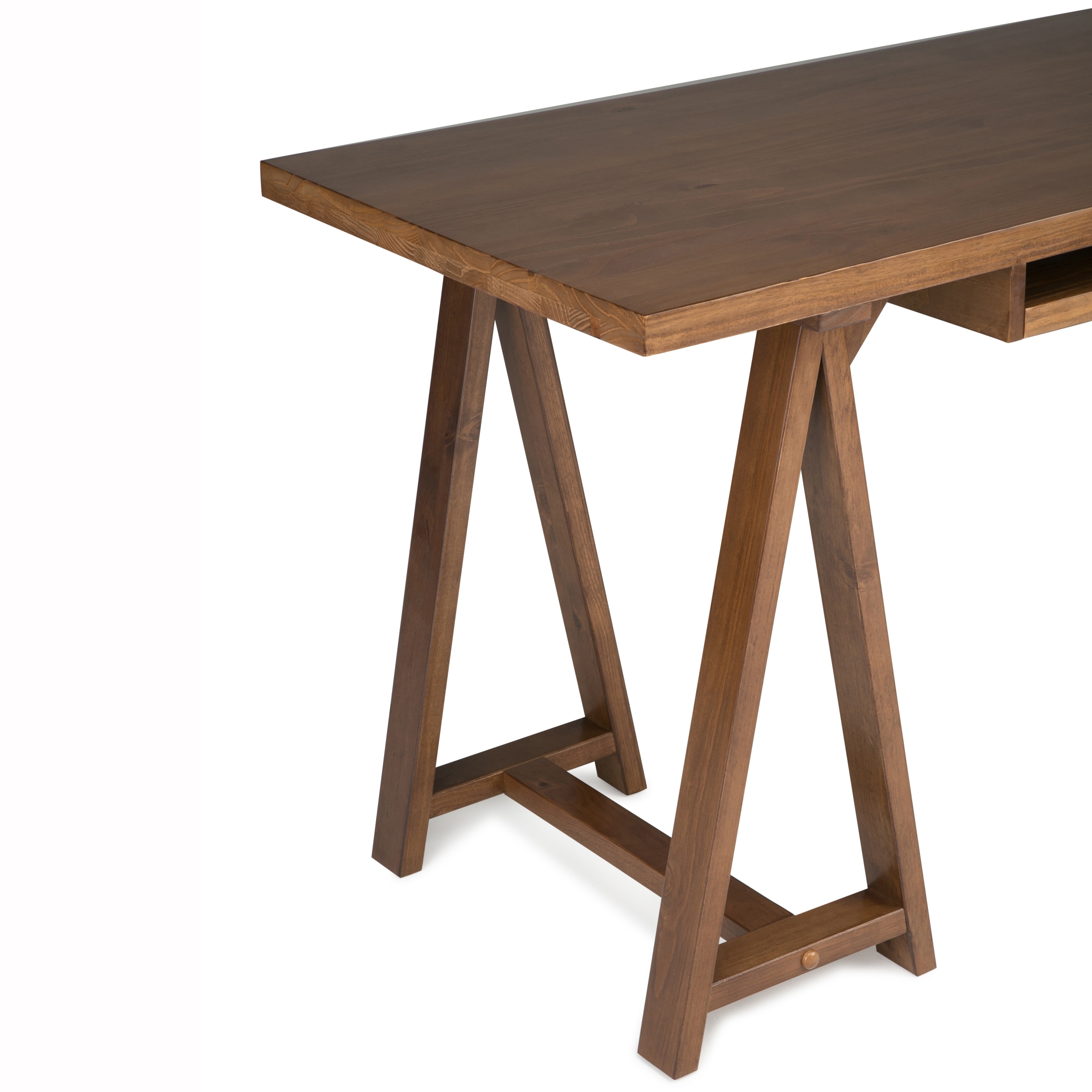 Wyndenhall hawkins solid wood modern industrial clearance 60 inch wide writing office desk