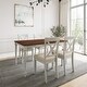 preview thumbnail 1 of 7, Lafayette Medium Brown and White Wood Dining Set 5-Piece Sets