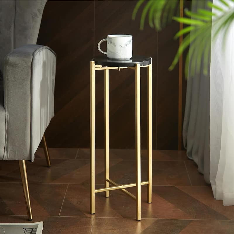 Urban Lifestyle Marble Collapsible Accent Drink Table