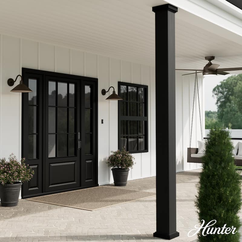 Hunter Skyflow Bronze Outdoor WeatherMax Wall Light - Modern/Contemporary - Front Porch, Patio, Garage