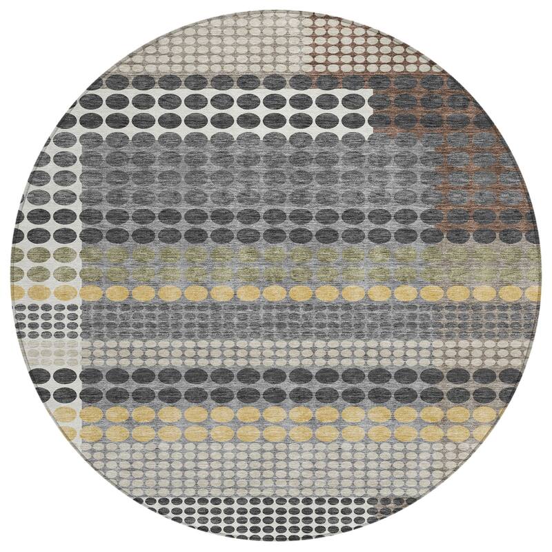 Machine Washable Indoor/ Outdoor Casual Dotty Chantille Rug