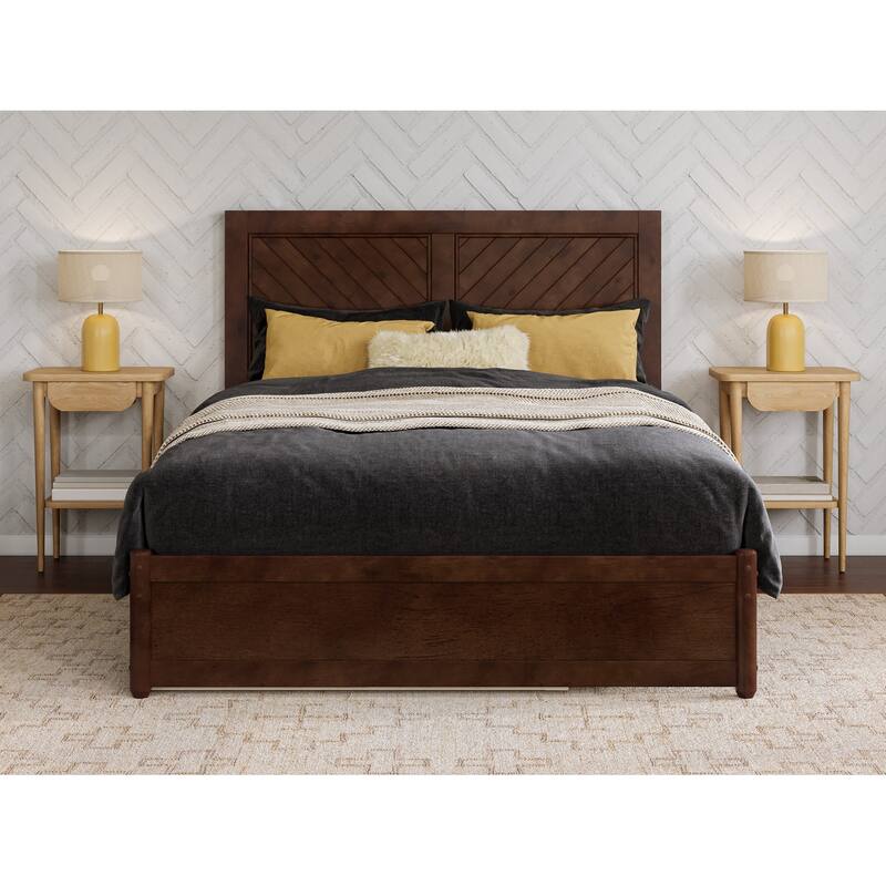 Clayton Platform Bed with Panel Footboard and Twin Trundle