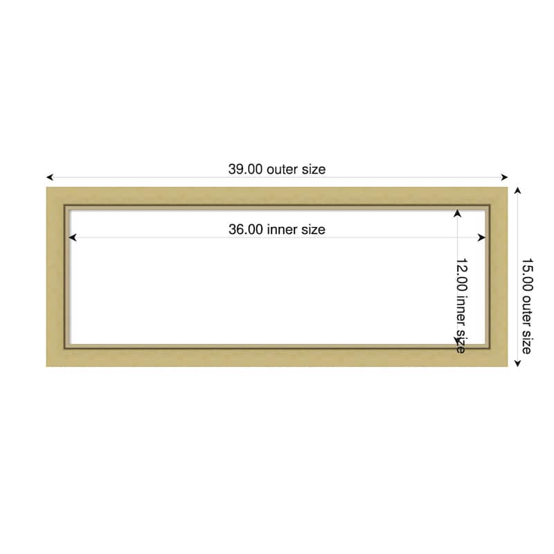 Amanti Art Landon Gold Narrow Framed Dry Erase Magnetic Board - 39 x 15 in