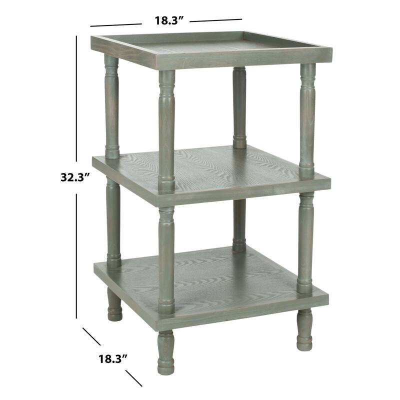 SAFAVIEH Shameera Side Table - 18.3" x 18.3" x 32.3" - 18Wx18Dx32H - Ash Grey