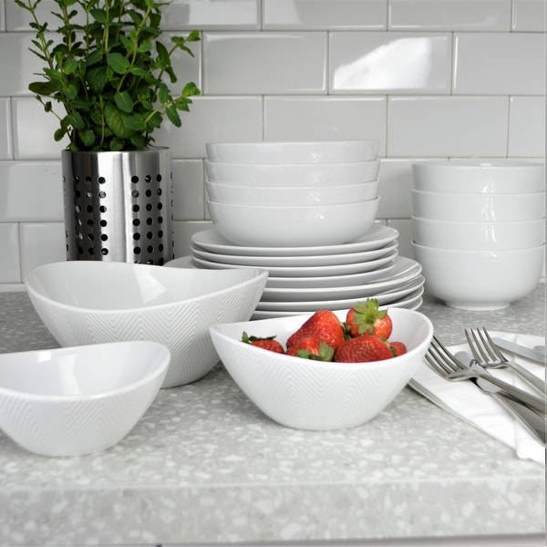 Euro Ceramica Highlands Porcelain Serving Bowls (Set of 3). Opens flyout.