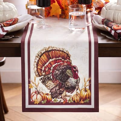 Autumn Heritage Turkey Engineered Table Runner - 13x70