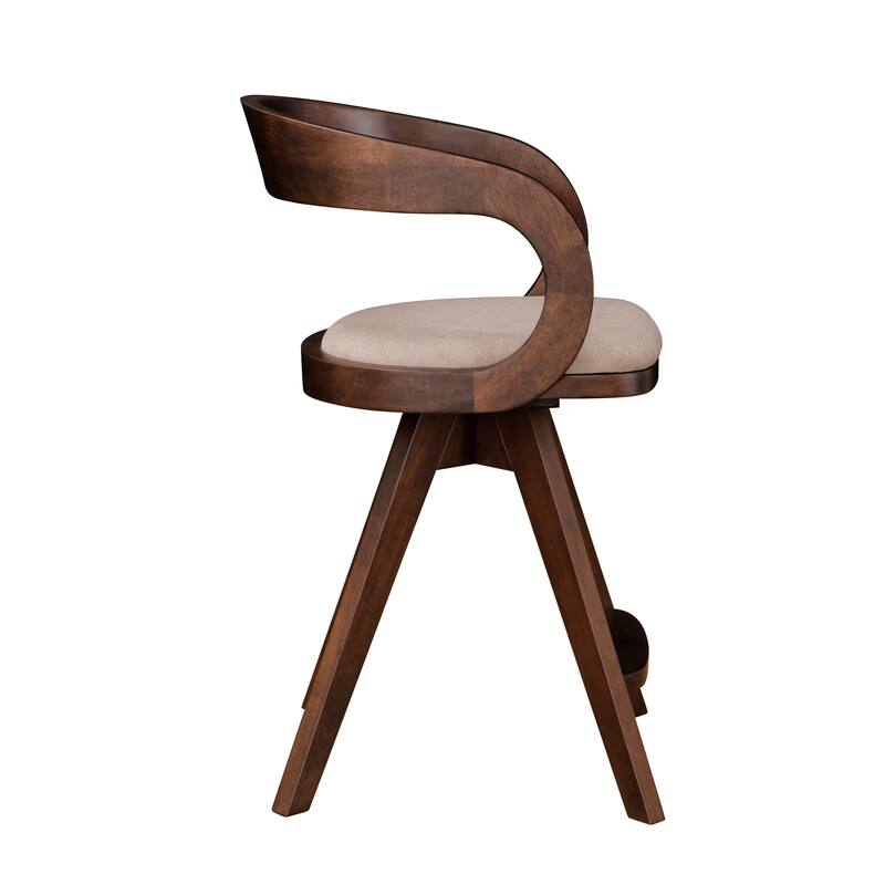 Furniture of America Abigail IX Mid-century Modern Handcrafted Rubberwood Counter Height Dining Chairs (Set of 2)