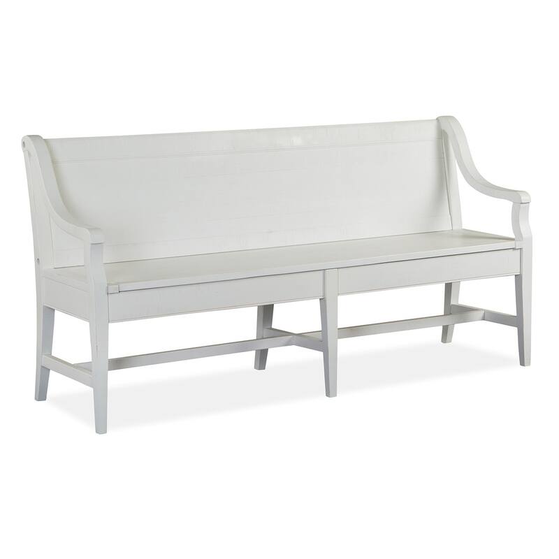 Magnussen Home Heron Cove Chalk White And Dovetail Grey Bench - 66''W x 21''D x 34.38''H - 66''W x 21''D x 34.38''H - Chalk White