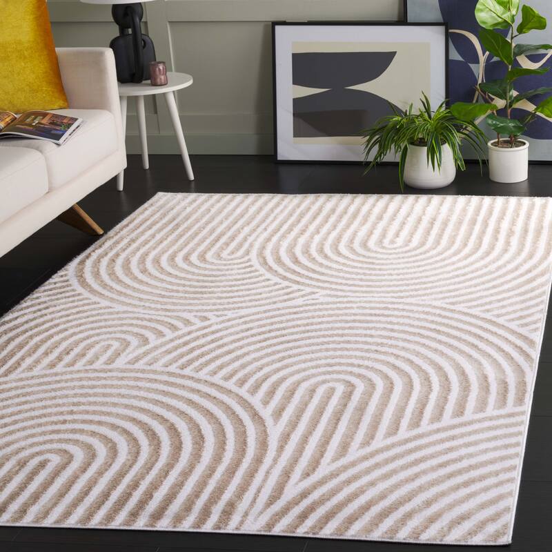 SAFAVIEH Maya Nafie Modern & Contemporary Jute Rug - 4' x 6' - Taupe/Ivory