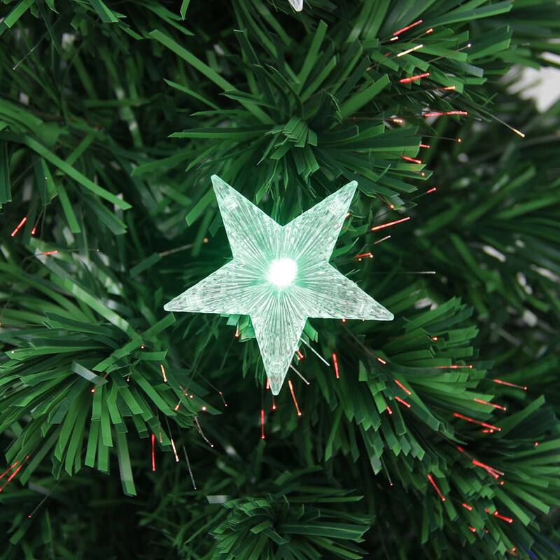 3' Pre-Lit Potted Color Changing Fiber Optic Artificial Christmas Tree - Multi Color LED Lights