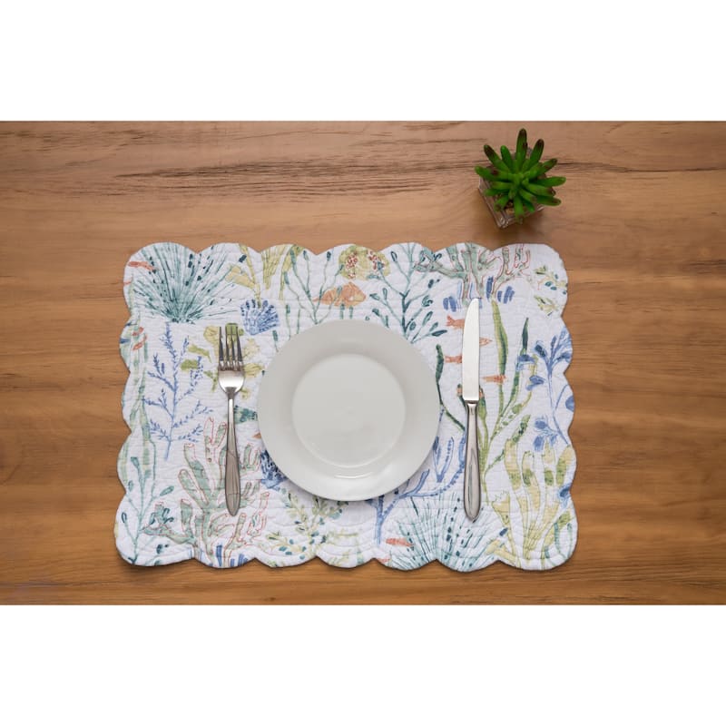 Coralie Sound Placemats Set of 6, 13" x 19"