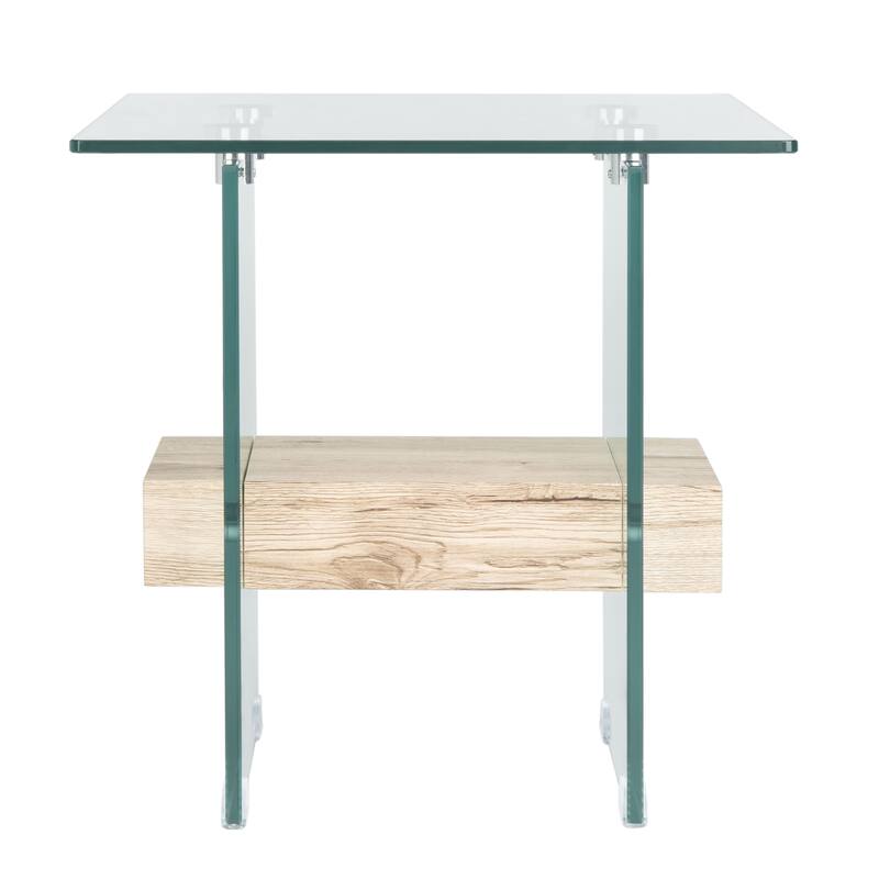 SAFAVIEH Emmie Accent Table - 19.7" x 19.7" x 19.7" - 20Wx20Dx20H - Clear/Natural