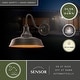 preview thumbnail 2 of 11, VAXCEL Dorado 1-Light Dark Bronze Dusk to Dawn Sensor Farmhouse Outdoor Wall Sconce, Gooseneck Steel Shade, Dark Sky Compliant