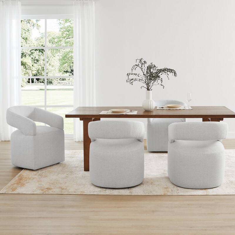 Spruce & Spring Parker Modern Mobile Dining Chair with Casters & Open Back