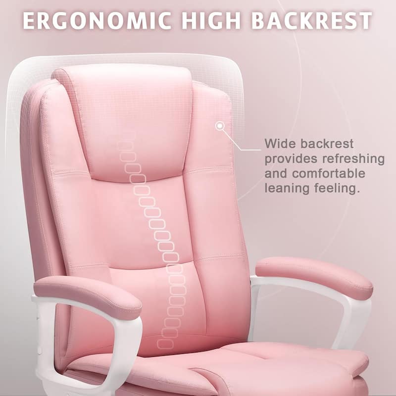 Bossin Big and Tall Office Chair High Back Executive Chair Ergonomic Adjustable Executive Leather Chair,400lbs