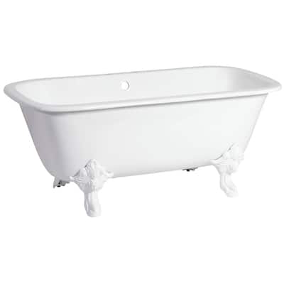 Kingston Brass Aqua Eden 67" Clawfoot Cast Iron Soaking Tub with
