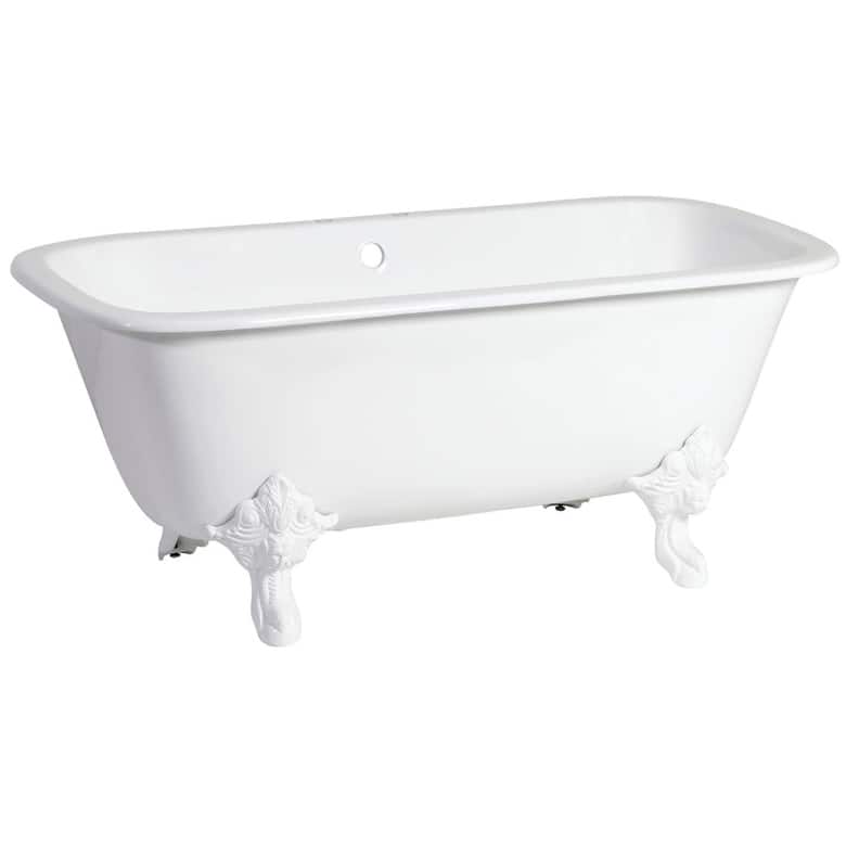 Kingston Brass Aqua Eden 67" Clawfoot Cast Iron Soaking Tub with