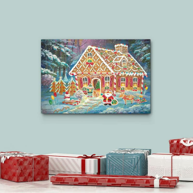 Santa's Ginger Workshop-Premium Gallery Wrapped Canvas - Ready to Hang