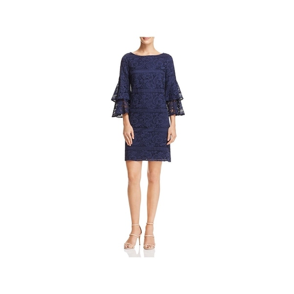 Eliza J Womens Shift Dress Lace Bell Sleeves