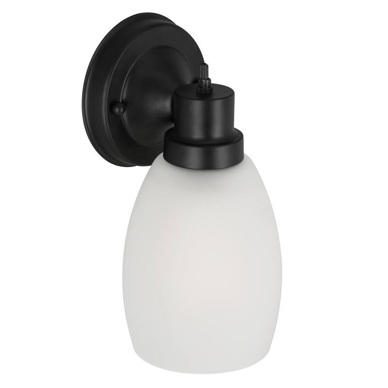 Lydia Matte Black Dimmable 1-Light Wall Sconce - Matte Black