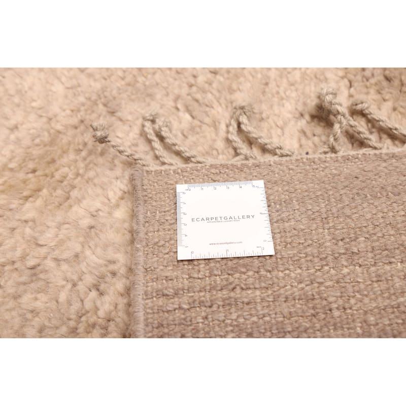 ECARPETGALLERY Hand-knotted Pak Finest Gabbeh Khaki Wool Rug - 10'3 x 13'3