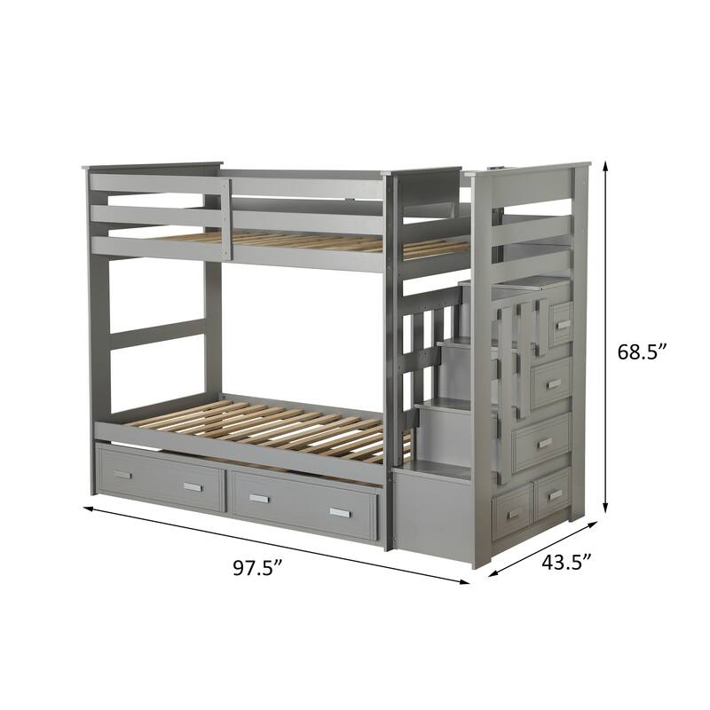 Tyson Twin/Twin Bunk Bed with Storage Ladder