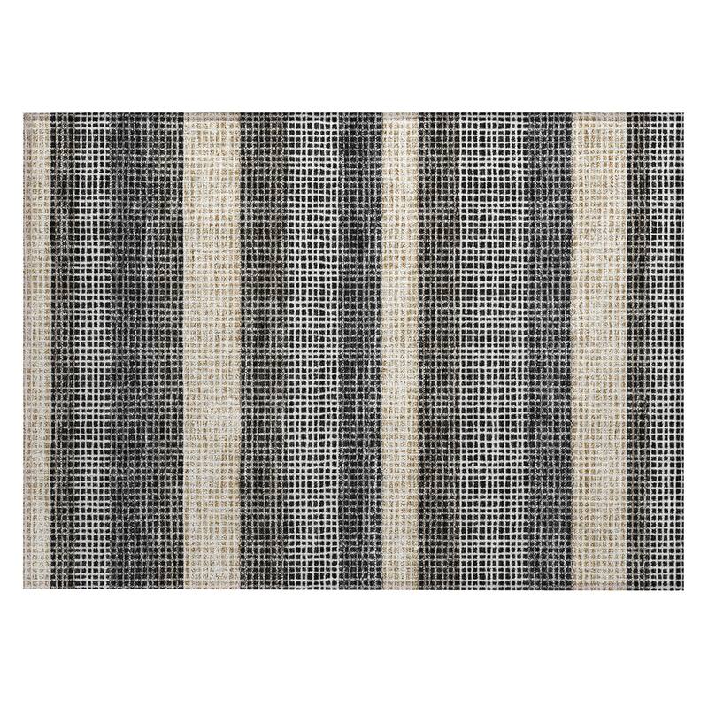 Machine Washable Indoor/ Outdoor Cabana Stripe Chantille Rug