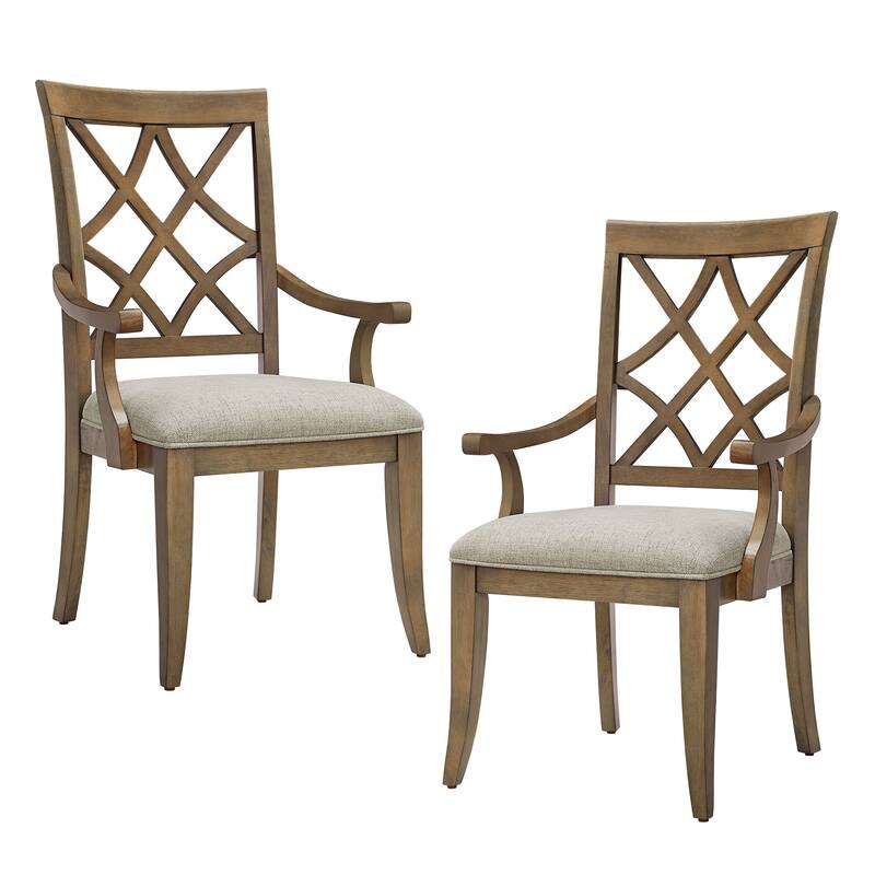 Mid Century Wooden Arm Dining Chairs set of 2