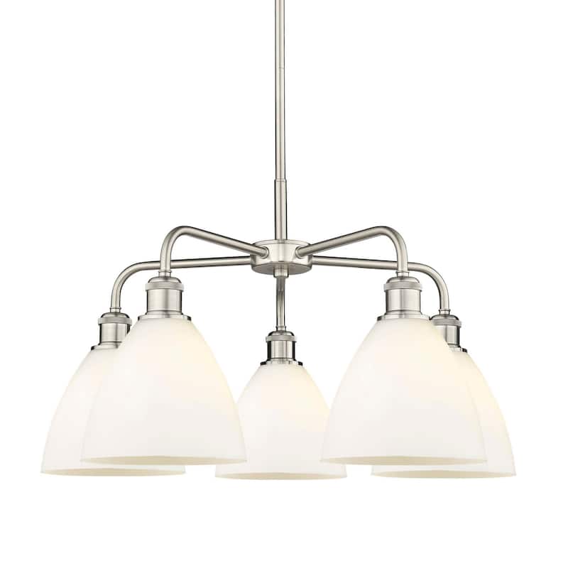Innovations Lighting 516-5CR-16-26 Bristol Glass Chandelier Bristol - Satin Nickel / Matte White