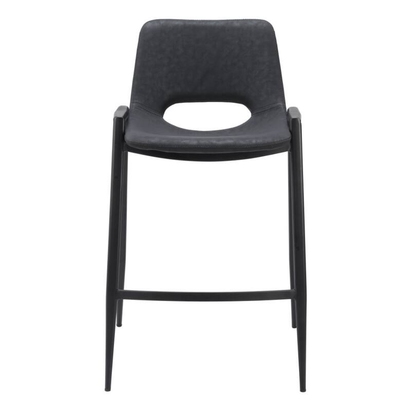 Set of 2 Faux Leather Low Back Chairs with Steel Frame and Footrest