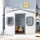 preview thumbnail 45 of 56, Full Size Solid Wood House Loft Bed with Ladder