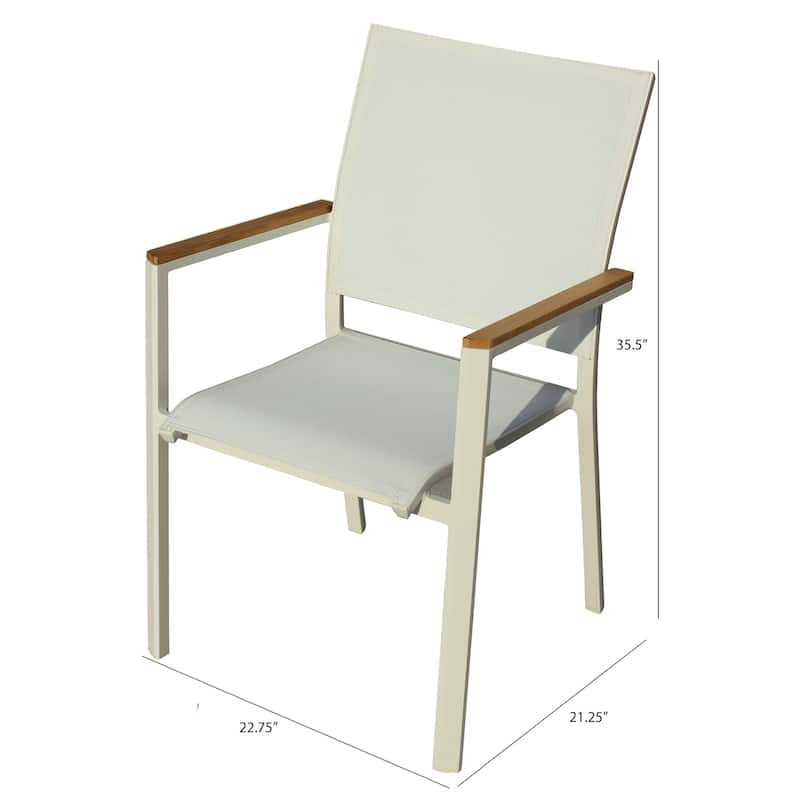 Amanti White 7-Piece Aluminum Outdoor Dining Set with Sling Set in White - N/A