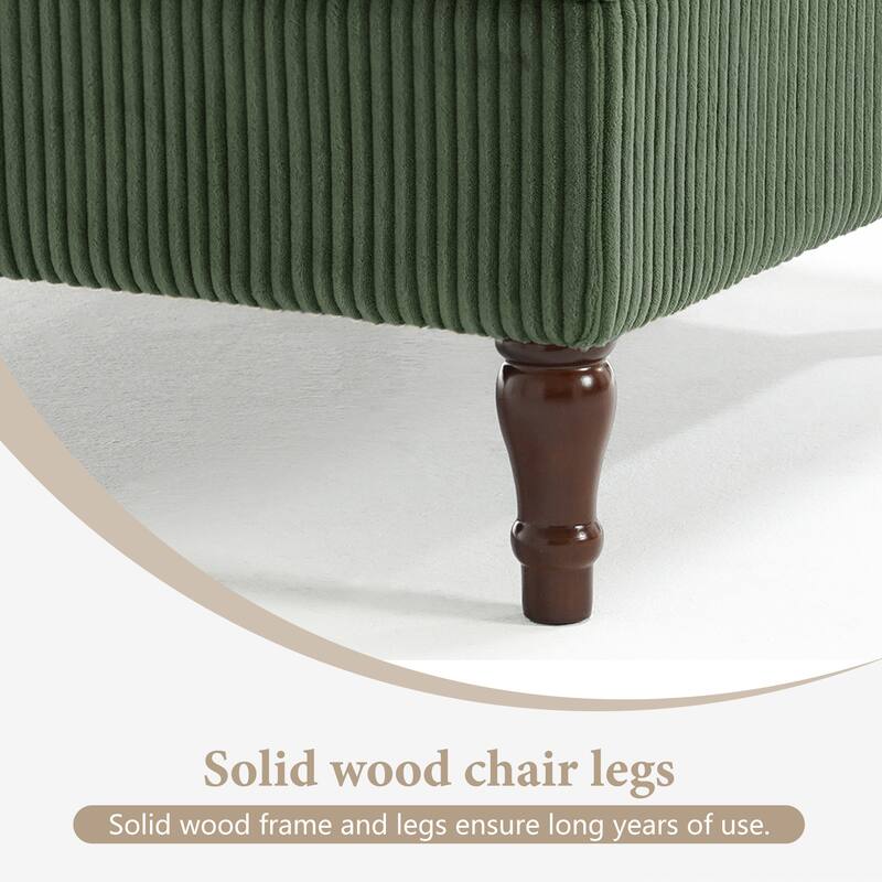 31.78" W Oversized Square Upholstered Storage Ottoman with Wooden Tray