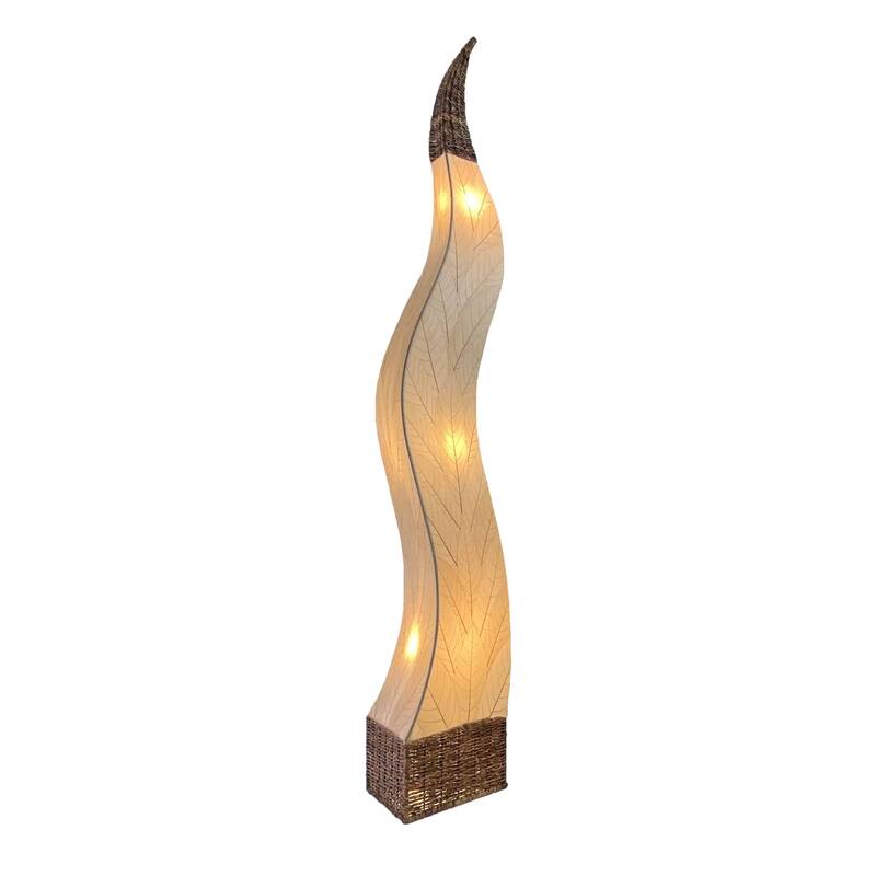 Eangee Handmade Flame Giant Lamp, Cocoa Leaves Shade, 13 x 13 x 72 in. - 13 x 13 x 72