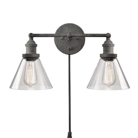 Bordeaux Antique Mycete Wall Sconce 2-Light Glass Bathroom Vanity Light