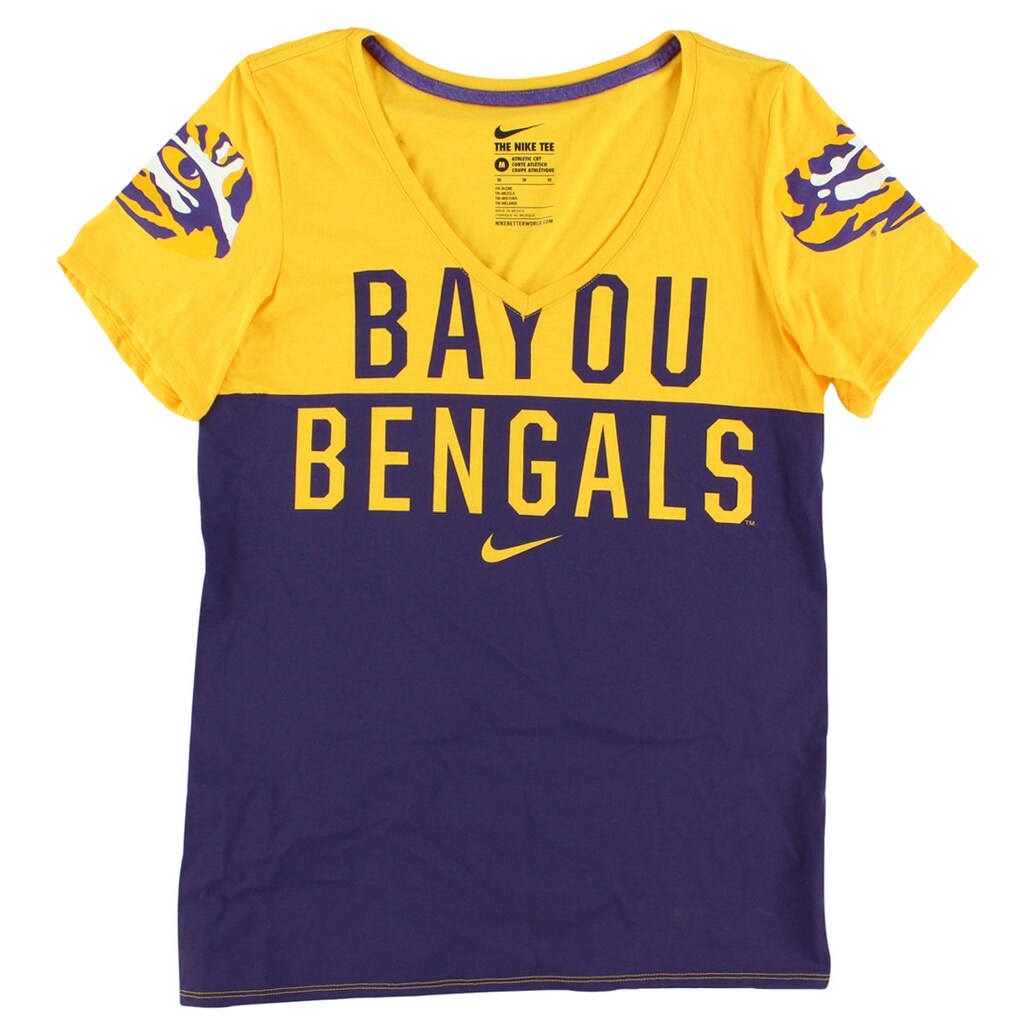 yellow and purple nike shirt