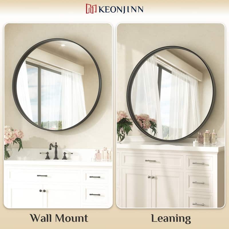 Keonjinn Round Framed Bathroom Wall Mirrors