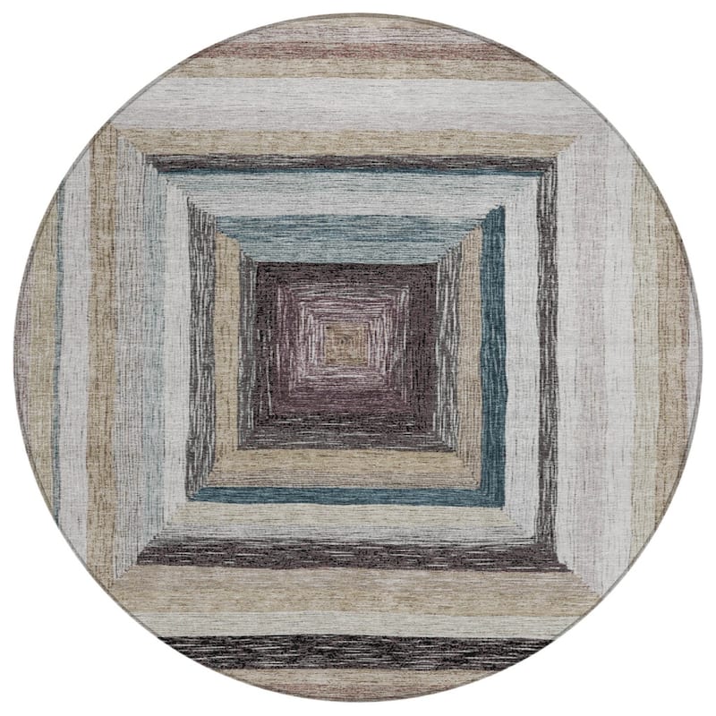 HomeRoots Geometric Transitional Rectangle Outdoor Rug
