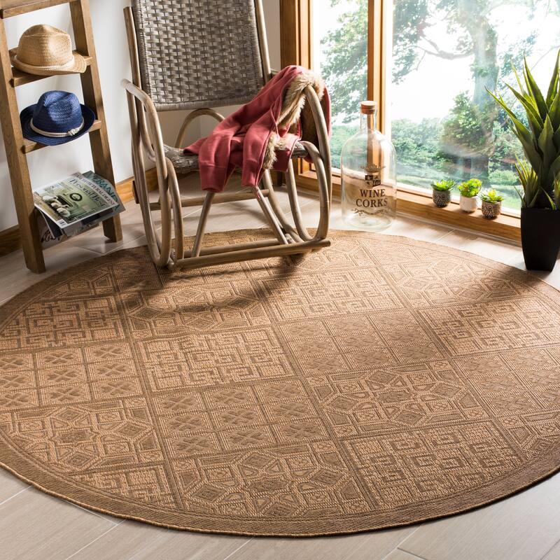 SAFAVIEH Courtyard Jacklyn Geometric Block Indoor/ Outdoor Area Rug